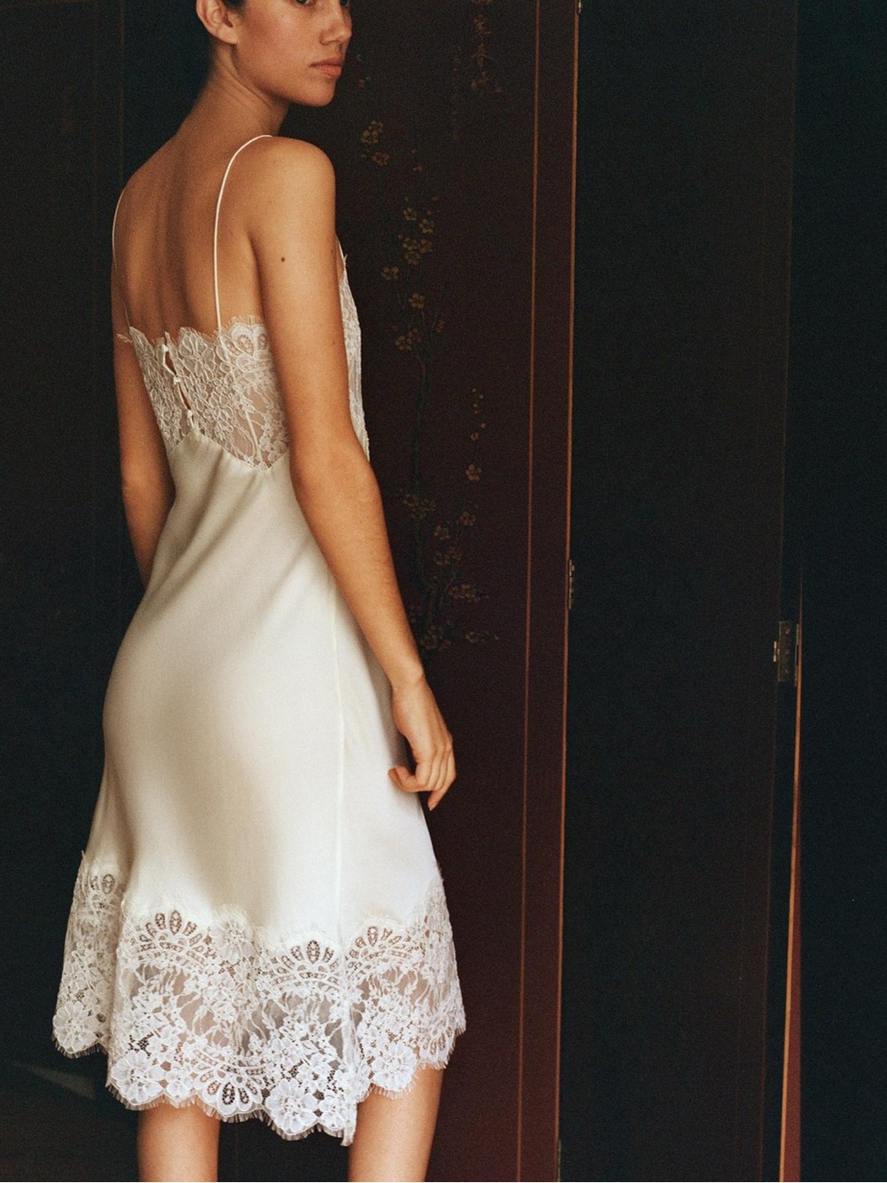 SATIN LACE SLIP DRESS
Zara Cream Lace-Trim Satin Slip Dress - Picture 4 of 12